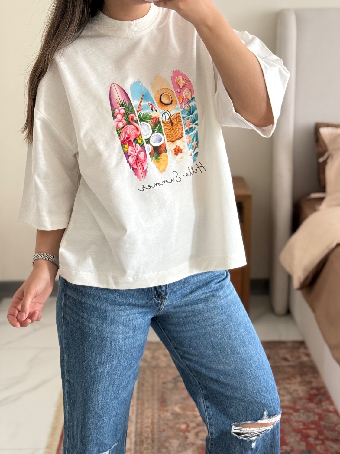 تیشرت هاوایی طرحدار🌼😍🎀